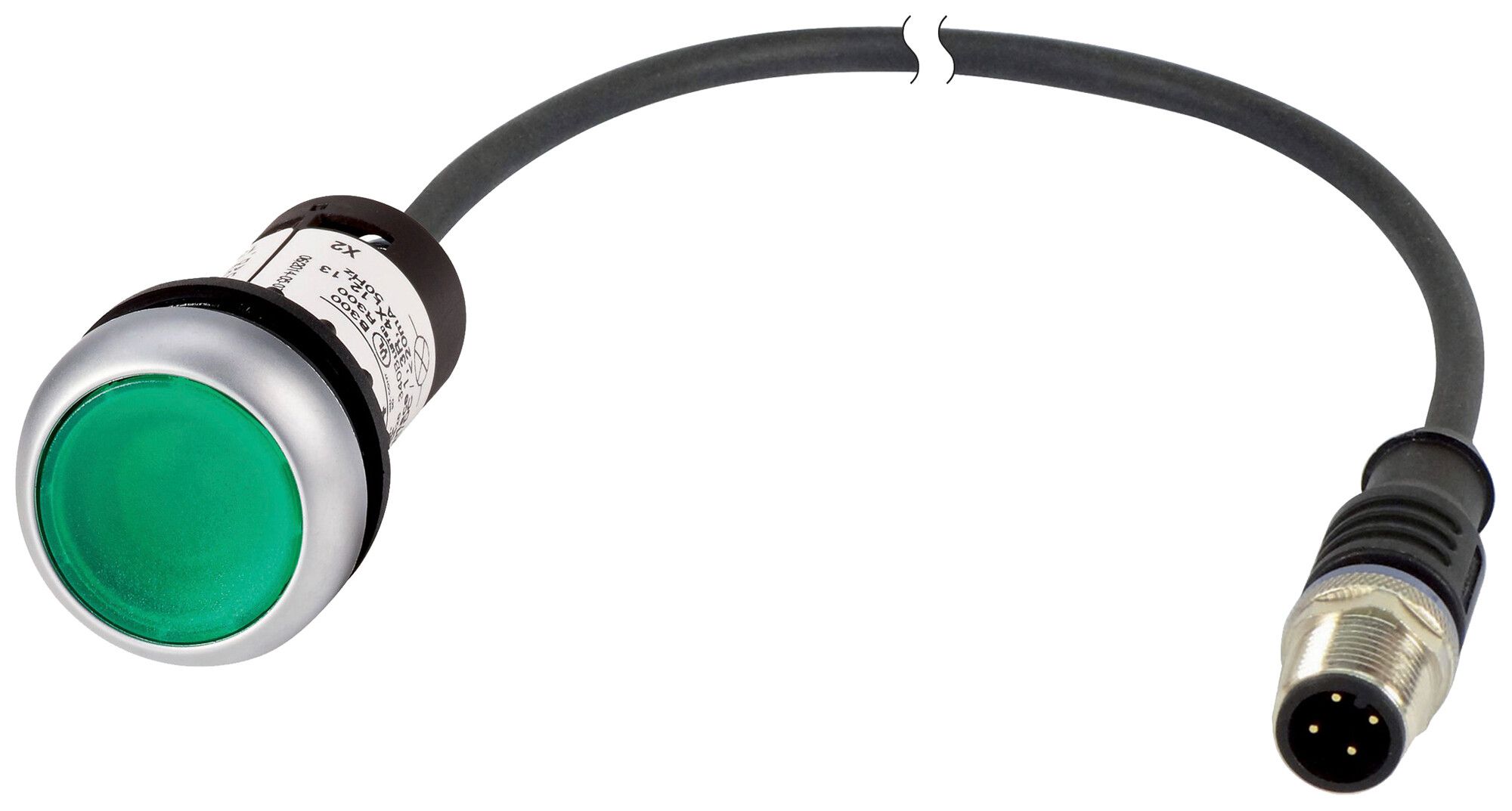 Poussoir lumineux Eaton C22-DL-G-K10-24-P1 plat vert Ø22.5mm 1NO IP67/IP69K