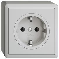 Presa AP Feller EDIZIOdue Schuko 16A 230V 74×74mm grigio chiaro