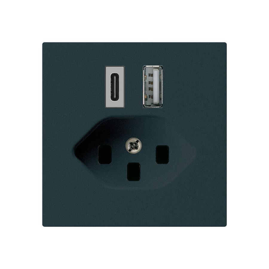 Prise de charge USB kallysto 18W PD 1×type A 1×type C T23 noir