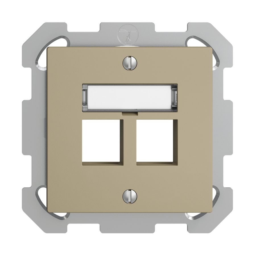 Kit de montage ENC EDIZIOdue FM, sortie droite, pour 2×Keystone, sand