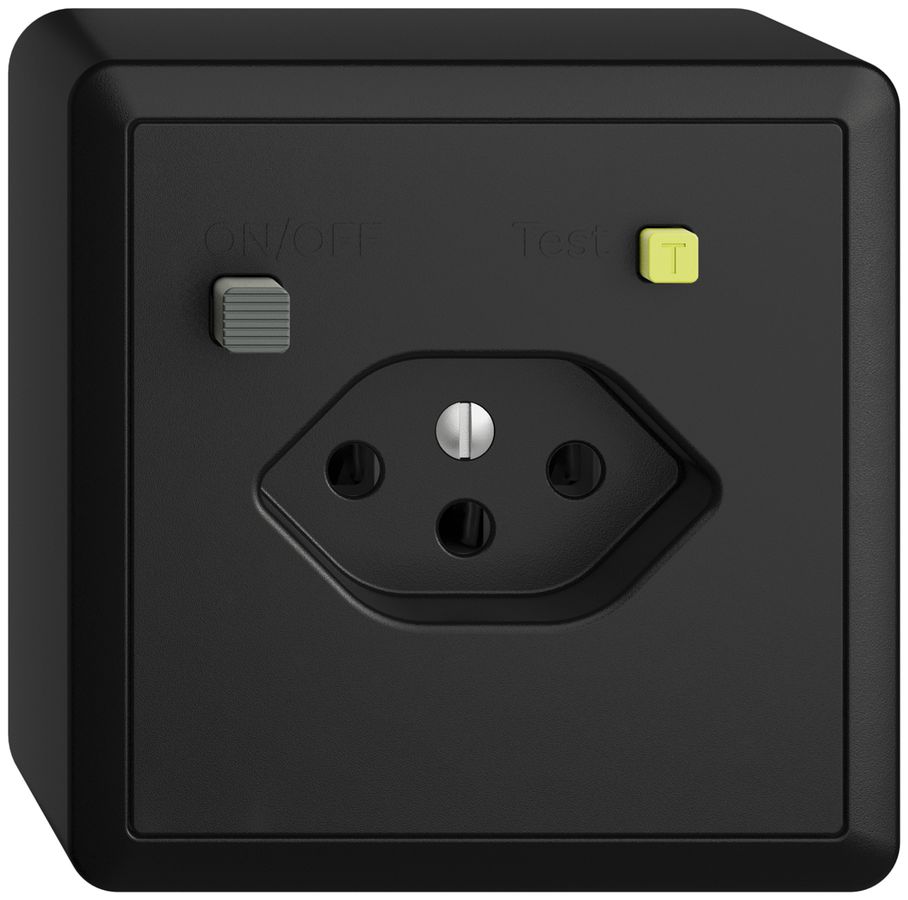 AP-Steckdose EDIZIOdue T13 FI 30mA schwarz