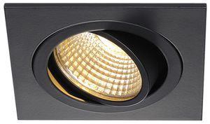 Downlight LED INS NEW TRIA 1 SET, 8W 600lm 2700K 38° quadrato IP20 nero opaco