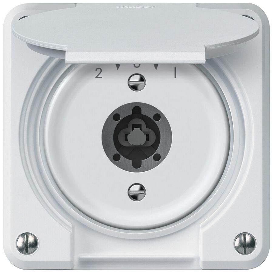 Contact pivotant à clé ENC robusto 1P 2NO 2CO 20A 250V 86×86mm blanc