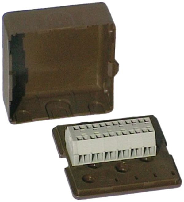 Boîte de dérivation AP Plica WOODTLI AP4000 67×67×29mm brun matière synthét.IP30