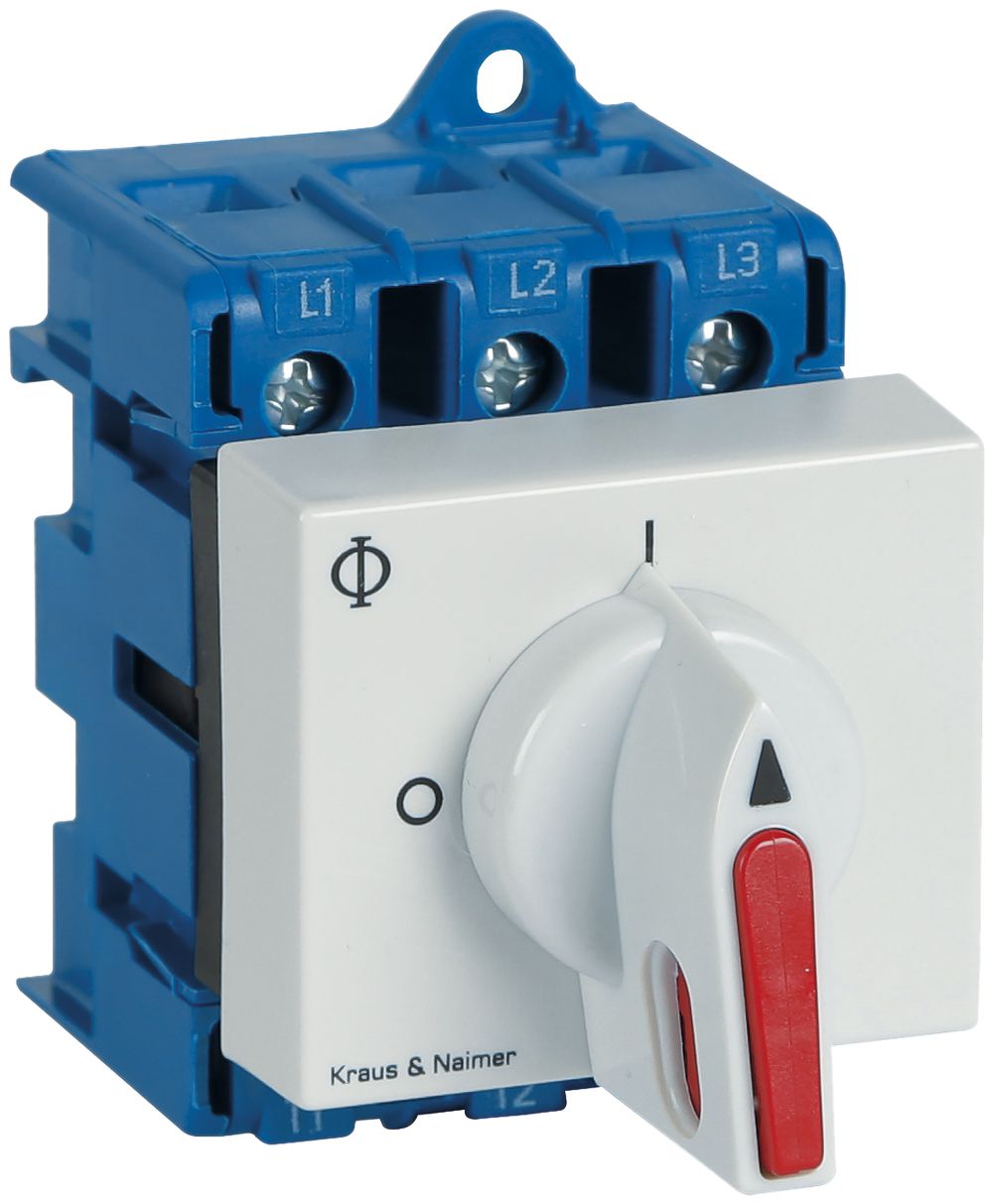 Interrupteur sectionneur INC 3P p.DIN, 20A, 0-1, gr, 44×45mm, disposi.verr.gr/ro