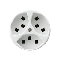 Steckdose Hager basico 3×Typ 23 A weiss