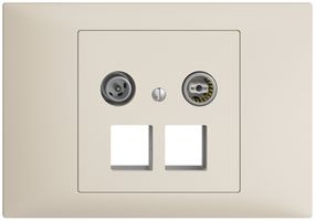 Presa multimedia 11dB INS Edue BKE, presa terminale/passaggio 2×RJ45 Keystone cr