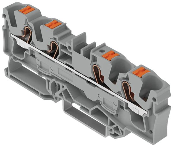 Borne de passage joignable WAGO TOPJOB S 6mm² 41A 800V Push-in 4×1 DIN35 ro