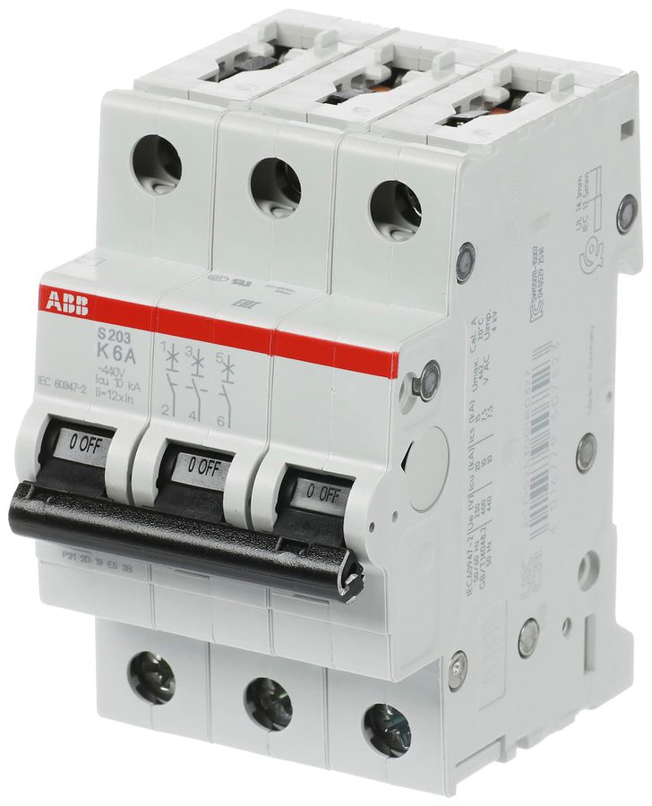 Disjoncteur ABB S203-K6 6A 6kA