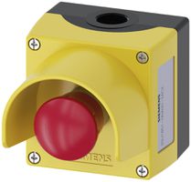 Pilztaster Siemens SIRIUS ACT, 1Ö, Schutzkragen, Metall rot/gelb