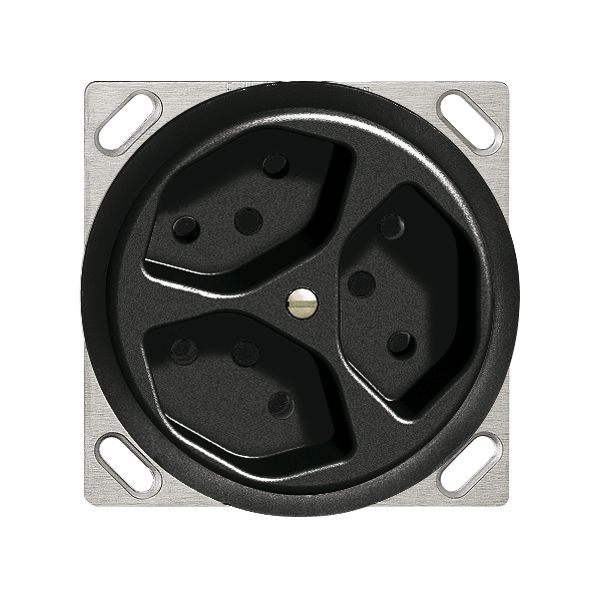 EB-Steckdose FH 3×T13 JK schwarz