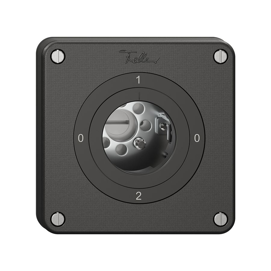 Interrupteur rotatif NEVO, 2/2L, sans cylindre, KS, 0-1-0-2, noir