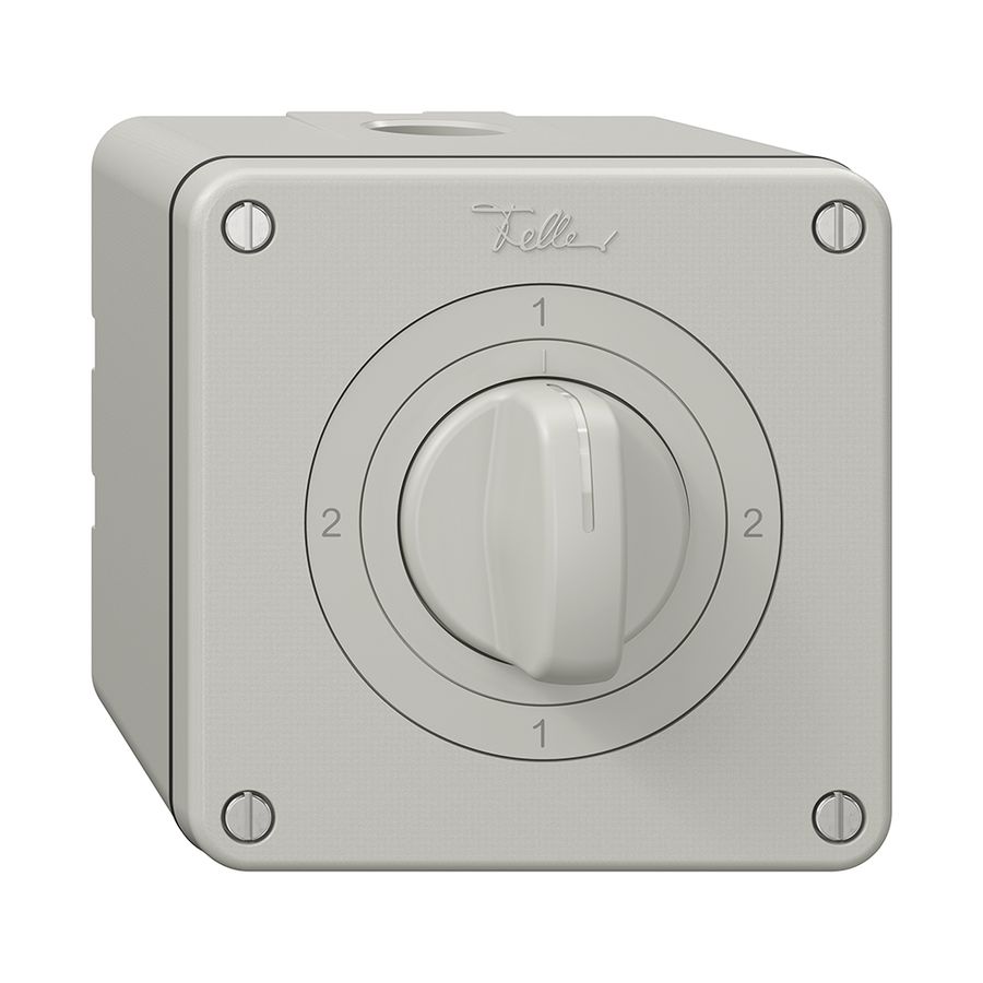 Interrupteur rotatif NAP NEVO, 3/2L, avec manette, KS, 2-1-2-1, gris clair