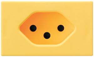 Prise INC FLF Hager type 13 jaune bornes à vis