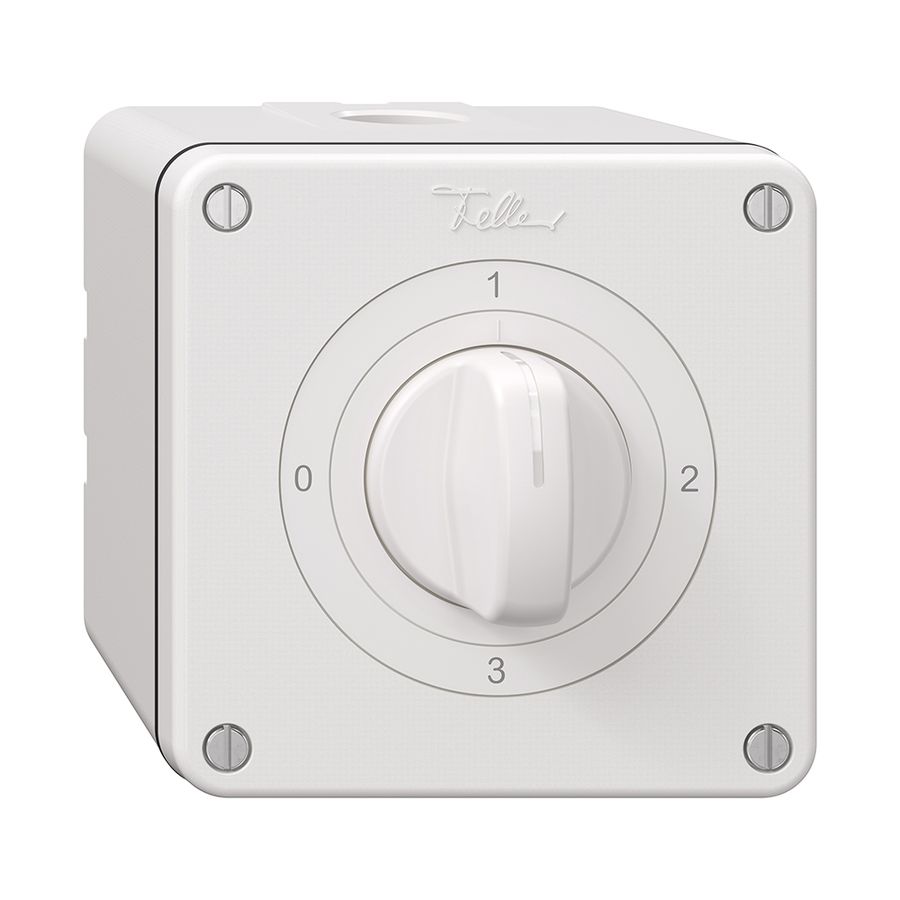 NAP-Drehschalter NEVO, 5/2L, mit Drehgriff, KS, 0-1-2-3, weiss