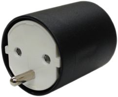 Adapter FIX CEE7/DE Kupplung T12 Stecker weiss