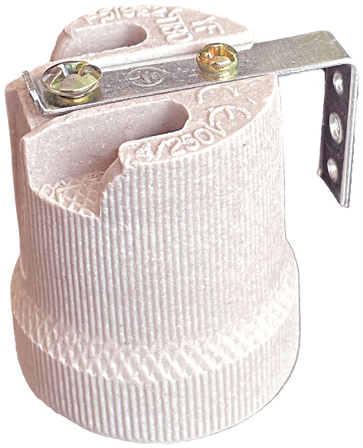 Fassung Elektrogros Schraubfassung E27 Keramik/Metall grau