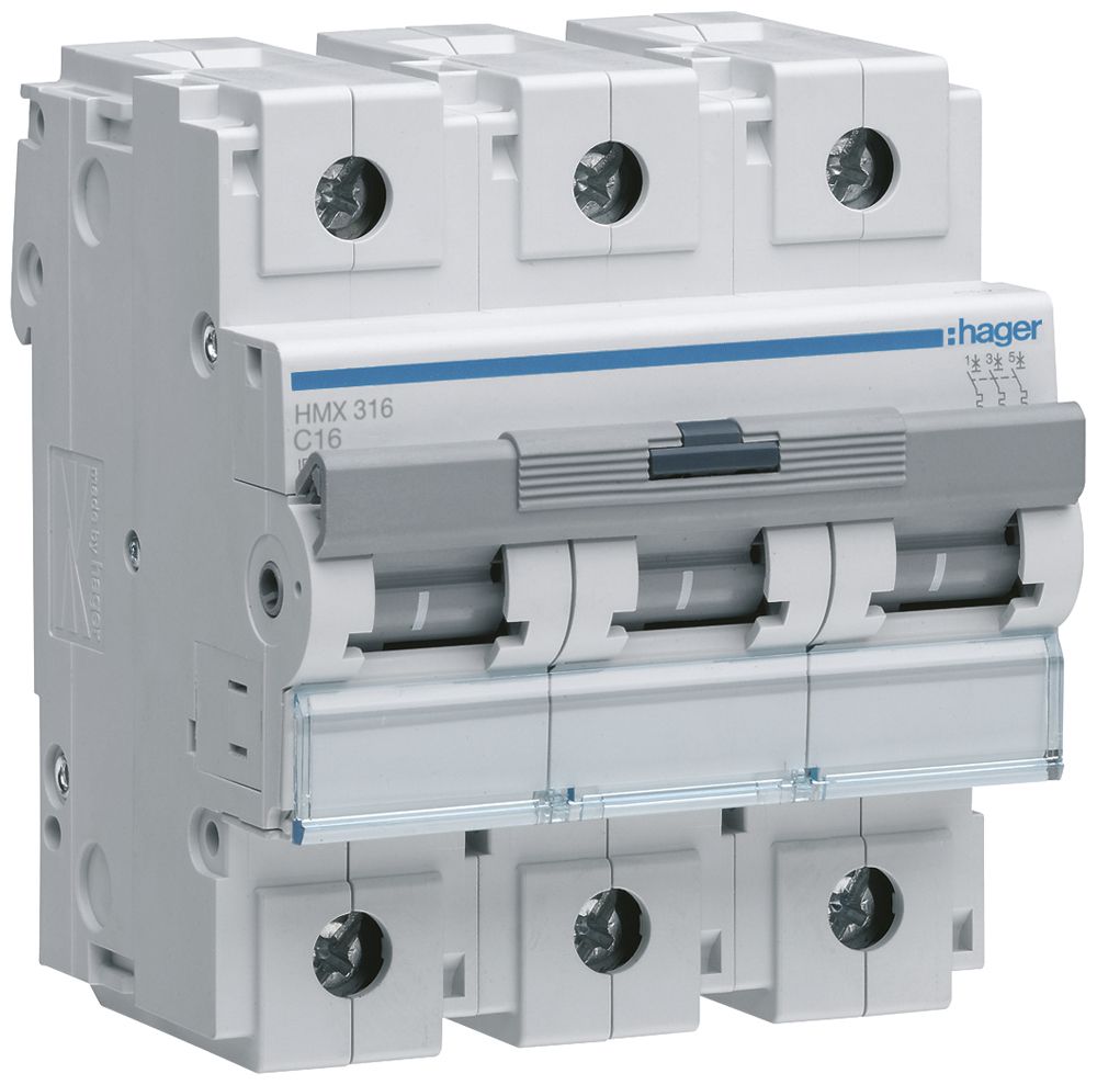 Disjoncteur Hager MCB 3P 400V type C 16A 4.5UM