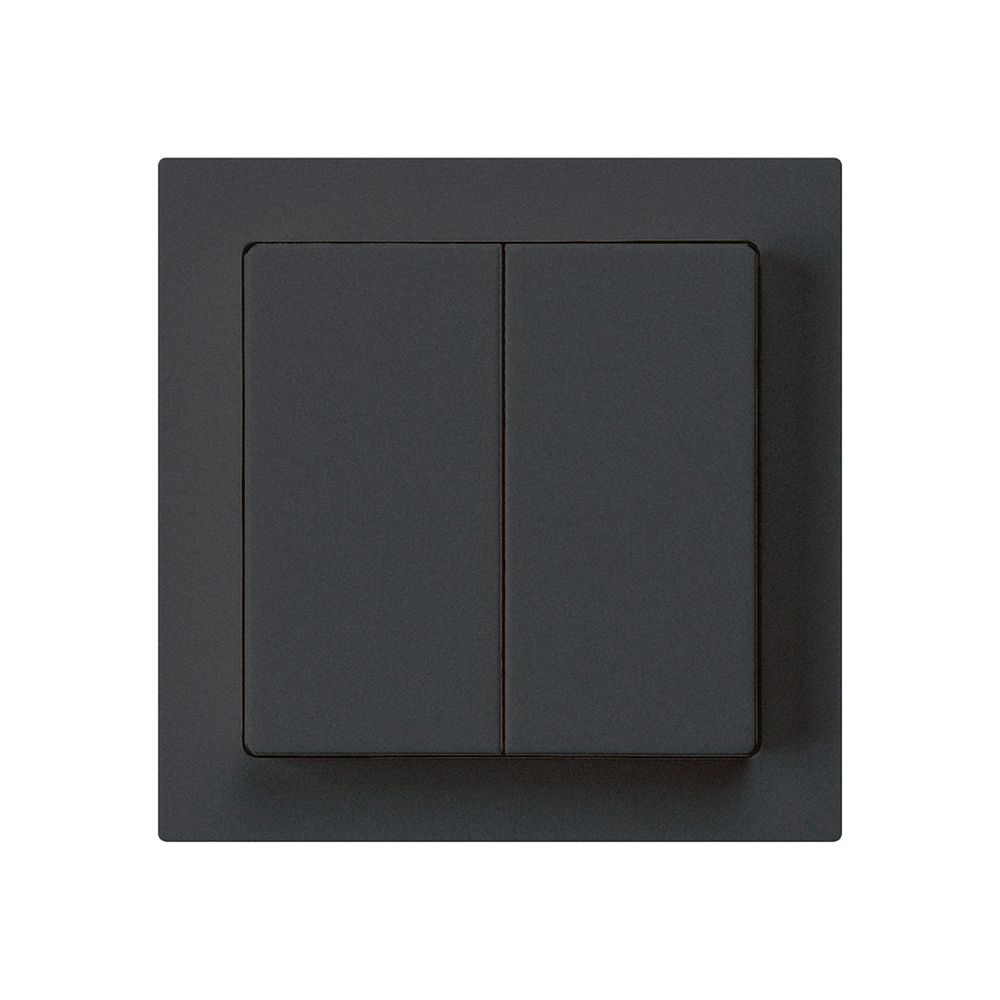 Kit frontale kallysto 60×60 nero per interruttore/tasto con bottone doppio