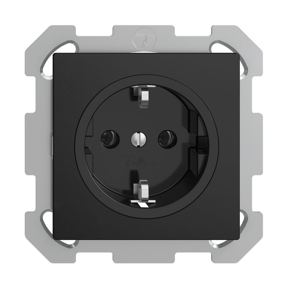 Prise SCHUKO ENC EDIZIOdue FM, 16A, 250VAC, L+N+PE noir