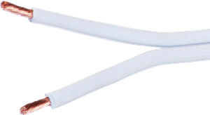 Câble plat pour haut-p. 2×2.5mm² blanc bobine à 100m