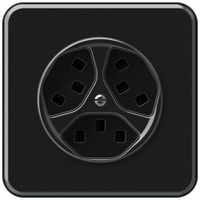 UP-Steckdose origin 3×Typ 23 16A 230V 92×92mm schwarz