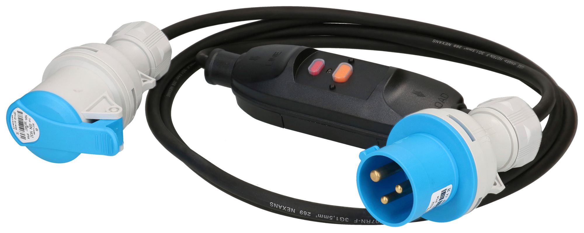 Rallonge MH CEE16 avec FI 30mA Typ A 3×1.5mm² 3m noir