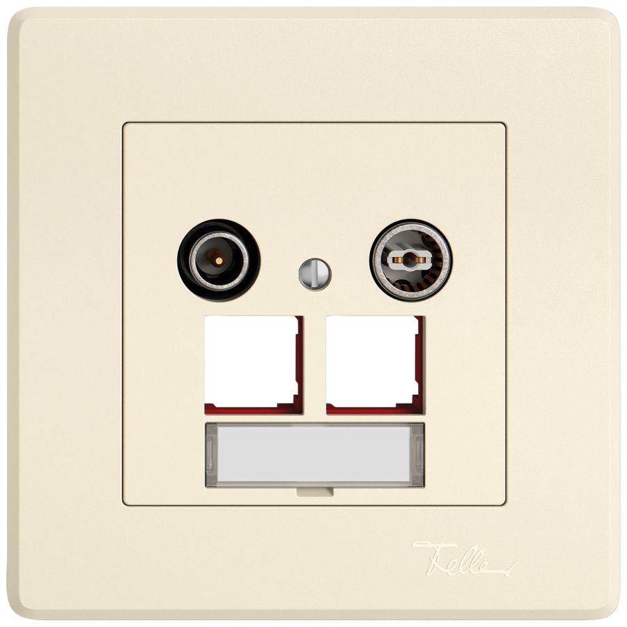 Prise multimédia ENC TV-R EDIZIO.liv SNAPFIX® EASYNET p.2×RJ45 S-One 19dB cr