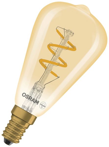 Lampe LED LEDVANCE Vintage 1906 E14 2.8W 2200K clair/or 320° VAR Ø48×108mm