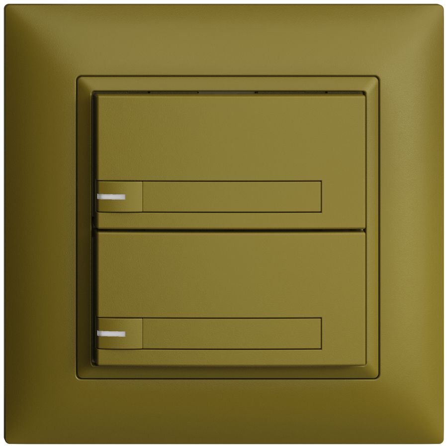 Poussoir ENC KNX 2× EDIZIOdue olive RGB avec LED avec insert papier