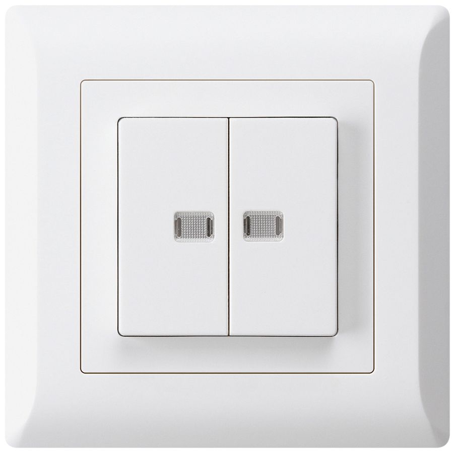 UP-Leuchtdruckschalter kallysto.line 1/3+3/1 mit 2 Linsen weiss