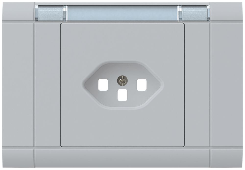 EB-Frontset kallysto, für EB-Steckdose 1×T23, mit Bezeichnungsträger, hellgrau