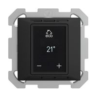 UP-Raumthermostat EDIZIOdue FM schwarz mit Display, Fussboden- und Raumregler