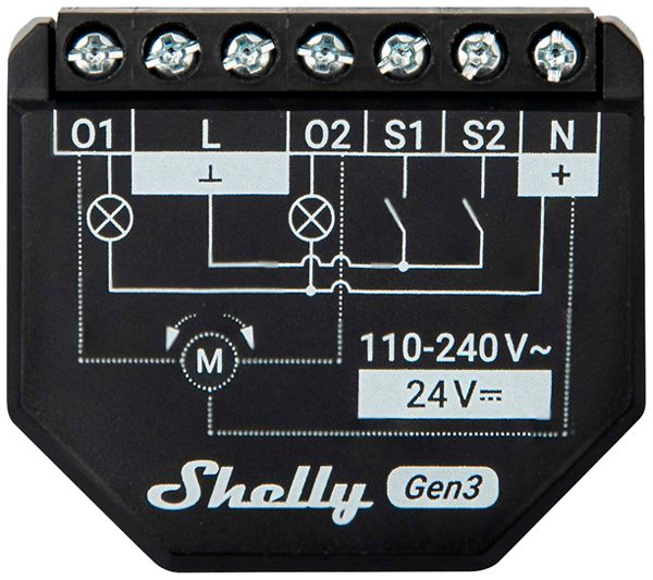 Attuatore-commutatore RF INS Shelly 2PM Gen3 Bt/Wi-Fi 2can 110…240V