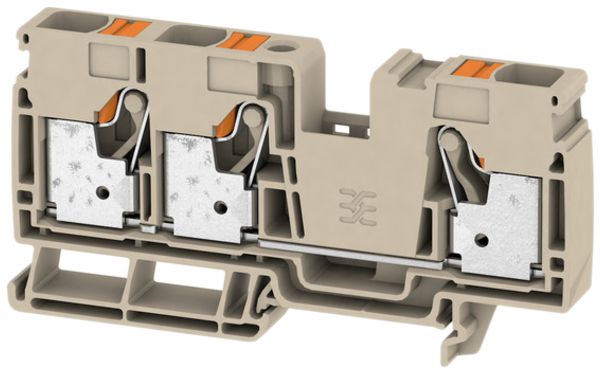 Borne de passage Weidmüller A3C PUSH IN 3×16mm² TS35 beige