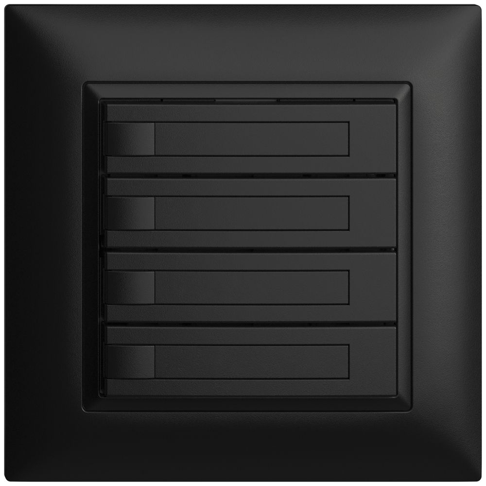 Poussoir ENC KNX 4× EDIZIOdue noir RGB sans LED avec insert papier