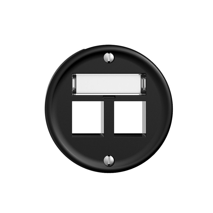 Kit de montage Sdue, sortie droite pour 2×Keystone noir