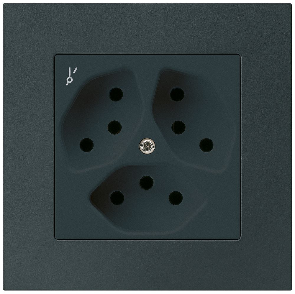 UP-Steckdose kallysto.pro 3×T13/1S schwarz