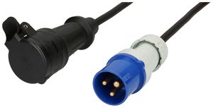 Verlängerung MH T23/CEE16A blau H07RN-F3G1.5mm² GDV 1.5m IP44/IP55 schwarz