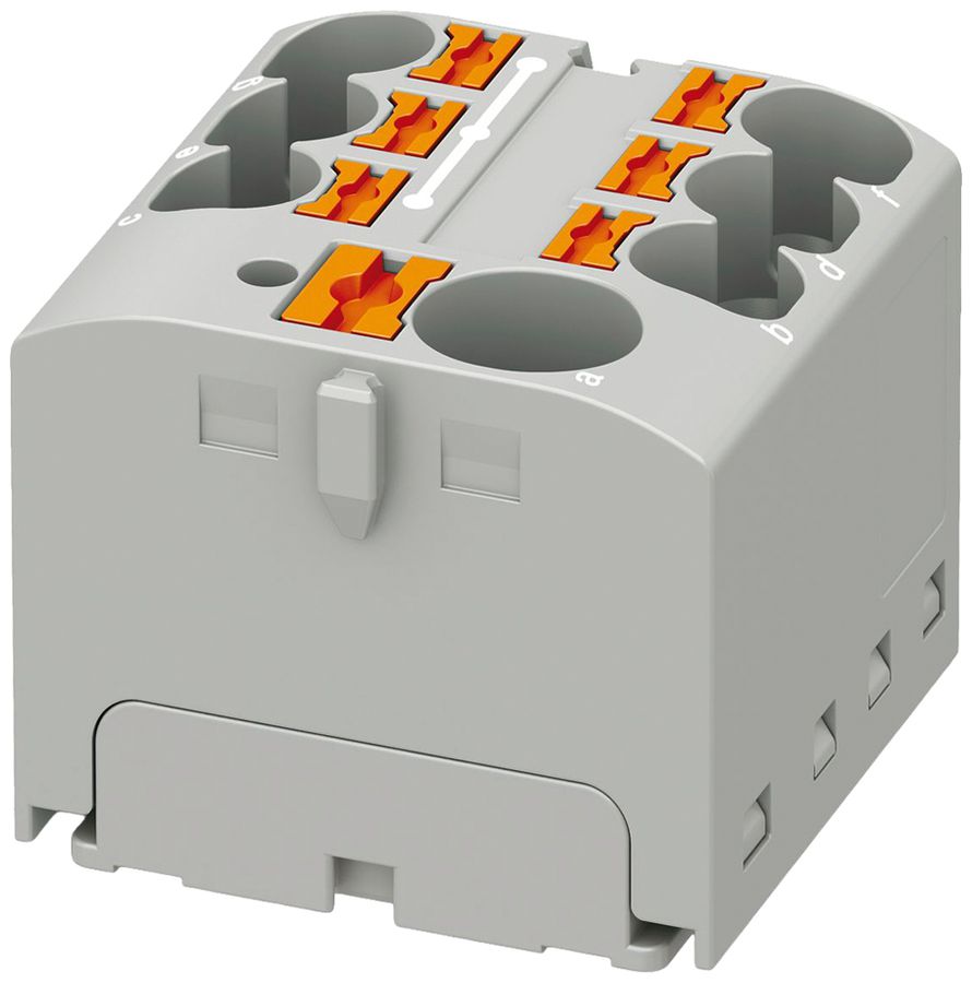 Bloc de distribution PX PTFIX 10/6X4-G GY 4mm² 32A 450V 7×1 coller gr