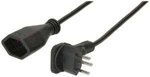 Verlängerung MAX HAURI T12 Flachwinkel/T13 Kinderschutz Td 3×1mm² 5m schwarz