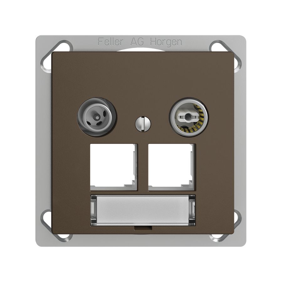 EB-Multimediadose EDIZIOdue FM.TE EASYNET 11dB, f.2×RJ45 S-One, coffee