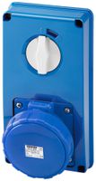 AP-Steckdose CEE Gewiss IB 4P 63A 200…250V bl 9h mechanische Verriegelung IP67