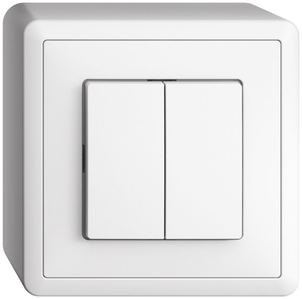 AP-Taster EDIZIOdue 2×A-R/1P weiss