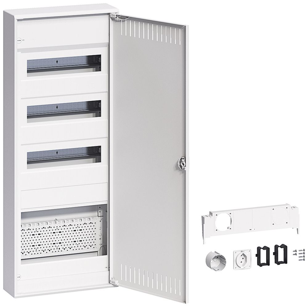 Coffret de distribution AP Hager volta 3 rang. 12UM porte IP30 348×880.5×94.5mm