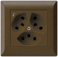 UP-Steckdose Hager kallysto.line 3×T23 1×S C braun