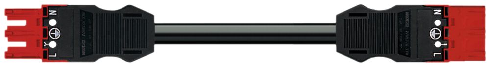 Verbindungsleitung MIDI 3×1.5mm² 16A 250V 8m Cod.I Buchse/Stecker rot Cca
