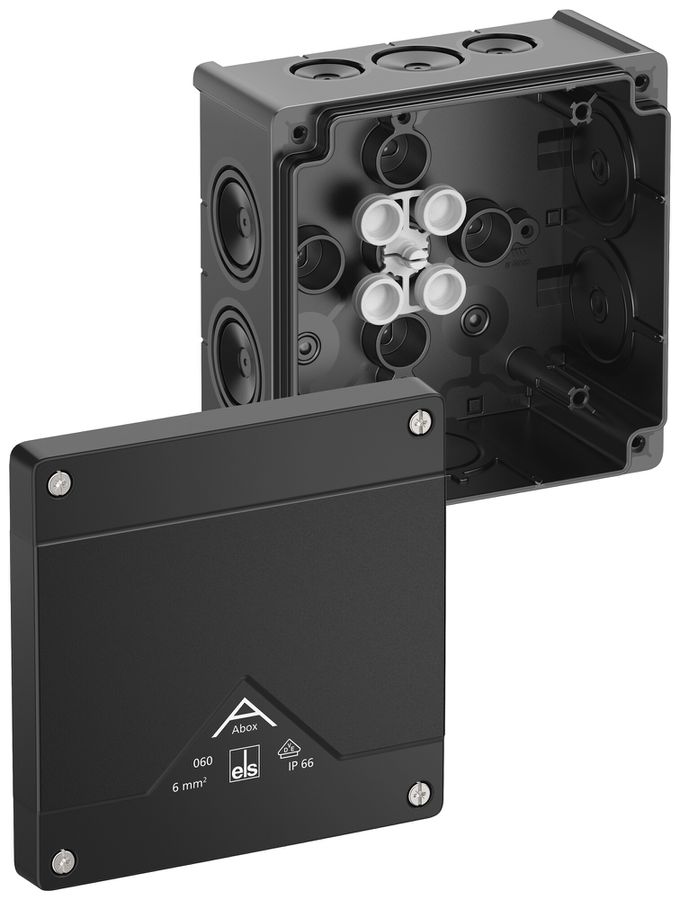 Boîte de dérivation AP Spelsberg Abox 060-L/sw 127×127×70mm IP66 no