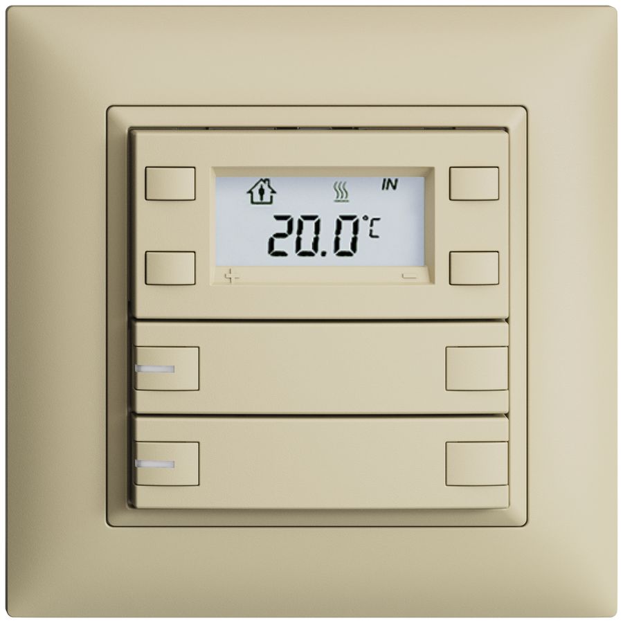 Poussoir RTH ENC KNX 2× EDIZIOdue FMI vanille, avec LED RGB