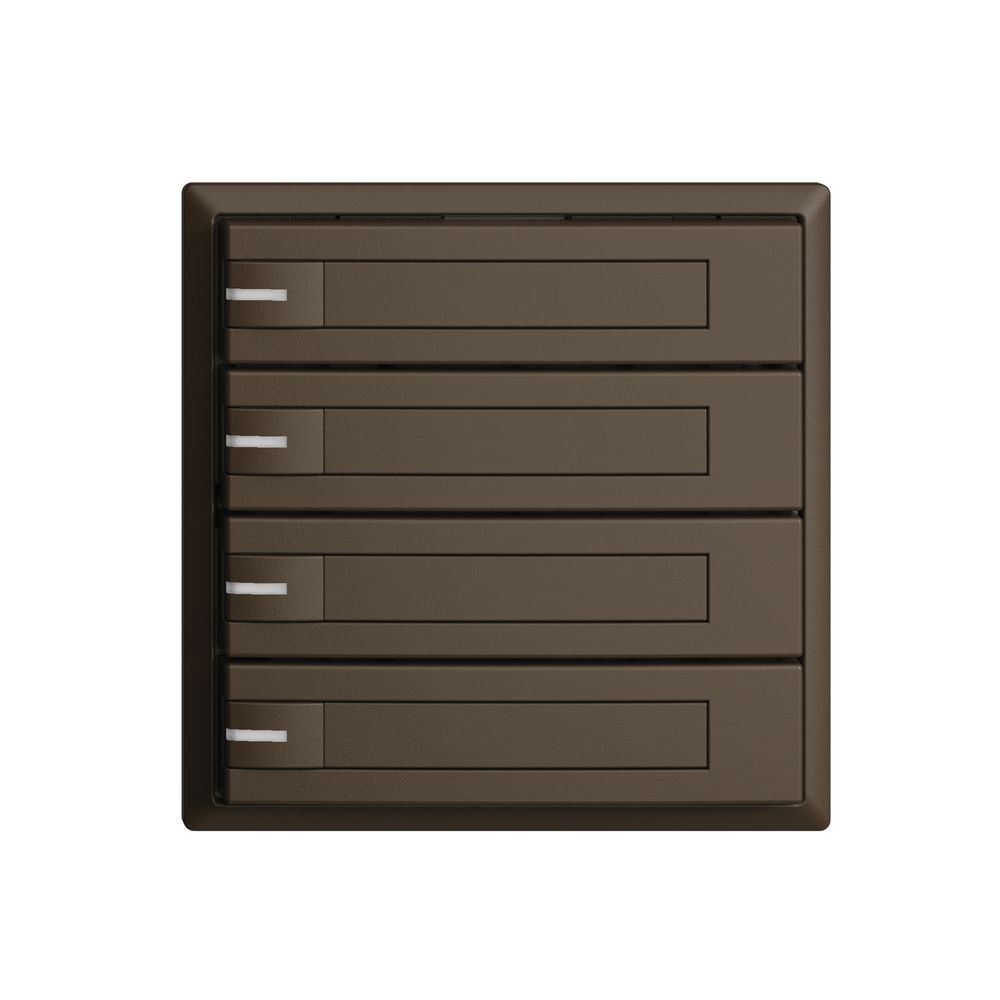 Poussoir KNX RGB EDUE, 250mW, a.LED RGB, a.papier, 4×poussoir, 1×touche, cof